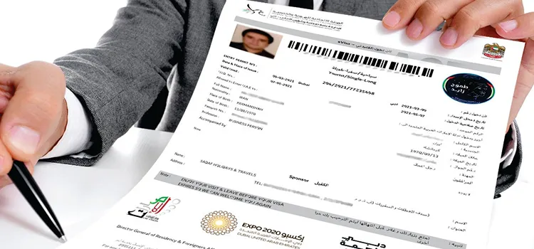 نمونه ویزا امارات دبی